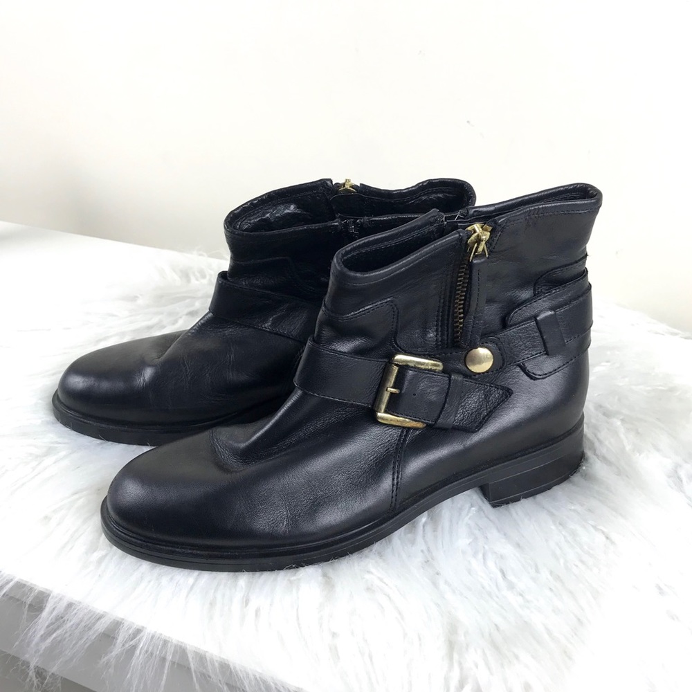 Heyraud Leather Buckle Ankle Boots - 8